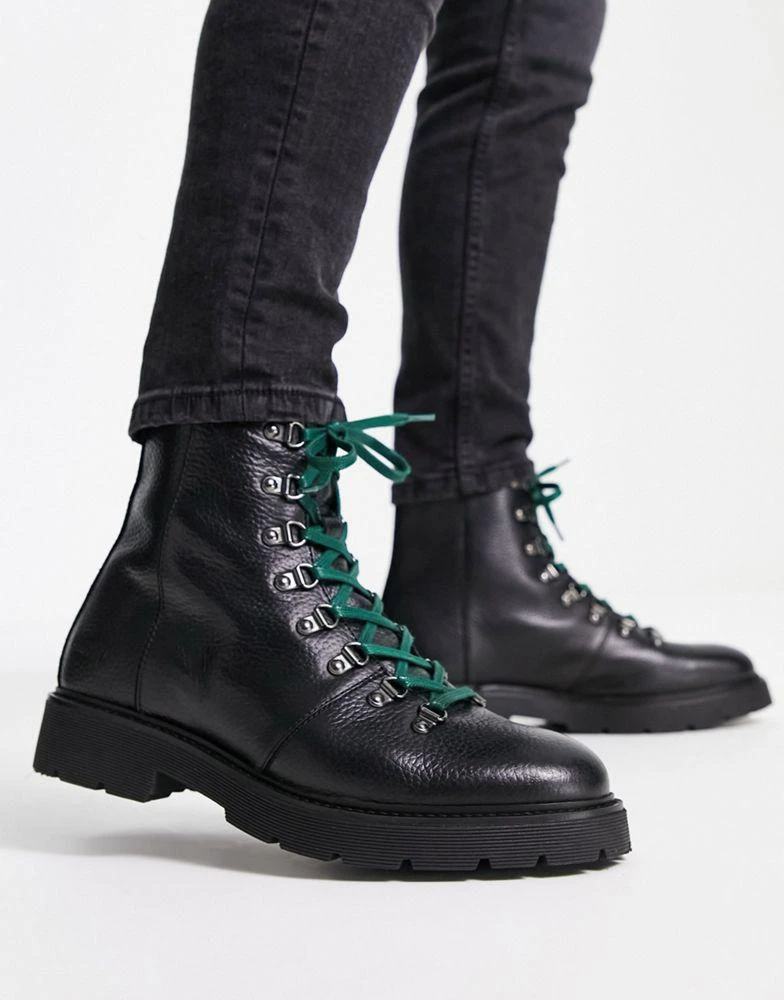 商品Tommy Hilfiger|Tommy Hilfiger lace up boots in black,价格¥1017,第4张图片详细描述