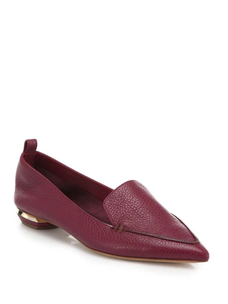 商品Nicholas Kirkwood|Nicholas Kirkwood - Beya Pebbled Leather Point Toe Loafers,价格¥3708,第1张图片