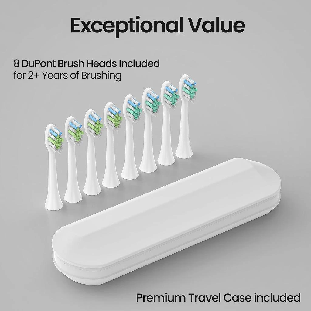 商品YUNCHI|YUNCHI Sonic Electric Toothbrush for Adults, Christmas Gifts for Men with 8 Brush Heads, Sonicare Toothbrush for 55 Days, 5 Models & 2 Minutes Smart Timer, Travel Case, 44000 VPM Motor, Black,价格¥252,第4张图片详细描述