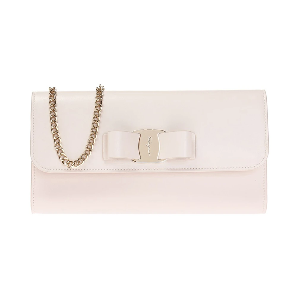 SALVATORE FERRAGAMO 女士灰白色牛皮蝴蝶结迷你单肩包 22-D523-705295 商品