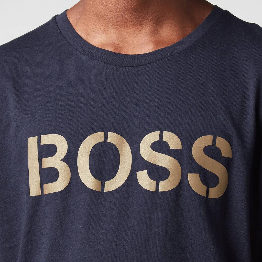 Hugo Boss 男士徽标logo海军蓝 T 恤商品第3张图片规格展示