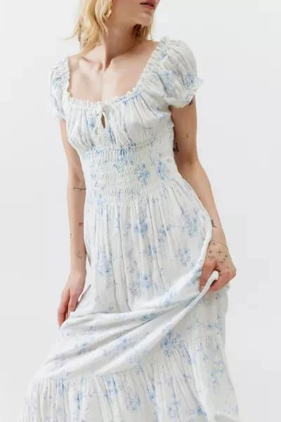 商品Kimchi Blue|Kimchi Blue Suki Floral Smocked Midi Dress,价格¥567,第2张图片详细描述