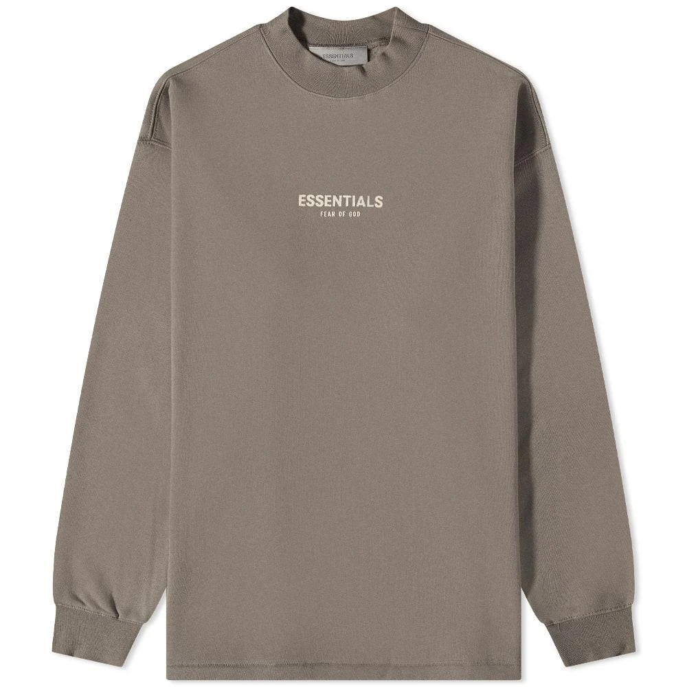 商品Essentials|Fear of God ESSENTIALS Logo Long Sleeve Fleece Sweat - Desert Taupe,价格¥396,第1张图片