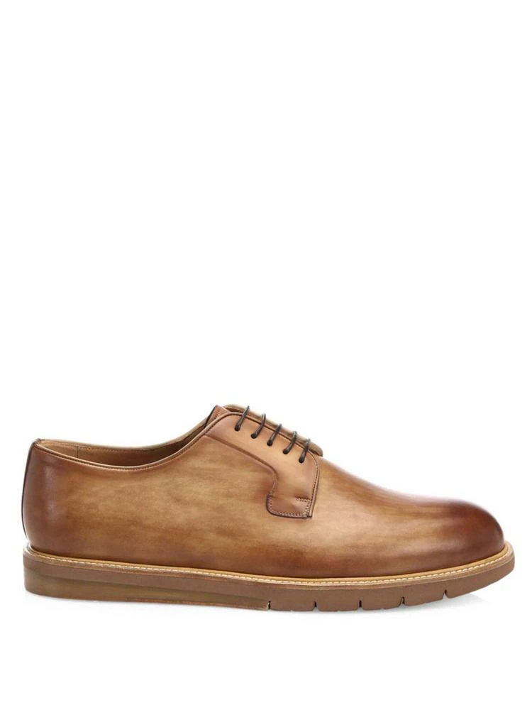 商品Saks Fifth Avenue|SAKS FIFTH AVENUE BY MAGNANNI Burnished Leather Derby Creepers,价格¥3357,第5张图片详细描述