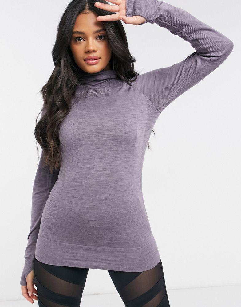 Asics Metarun long sleeve top in lavender grey商品第1张图片规格展示