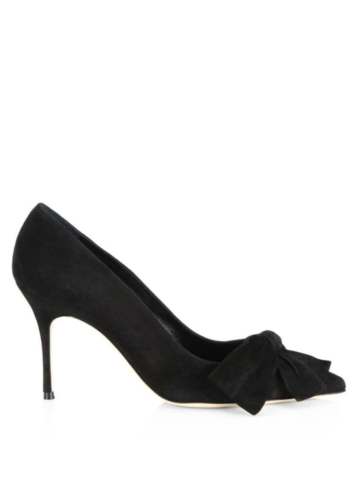 商品Manolo Blahnik|Beccara 90 Bow Suede Point Toe Pumps,价格¥2383,第5张图片详细描述