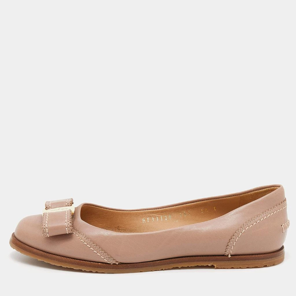 商品[二手商品] Salvatore Ferragamo|Salvatore Ferragamo French Pink Leather Vara Bow Ballet Flats Size 36,价格¥1091,第1张图片