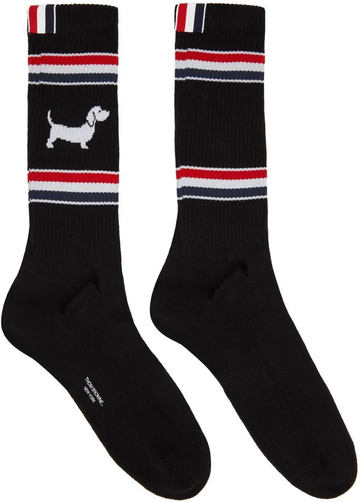 商品Thom Browne|Black Cotton Socks,价格¥632,第1张图片