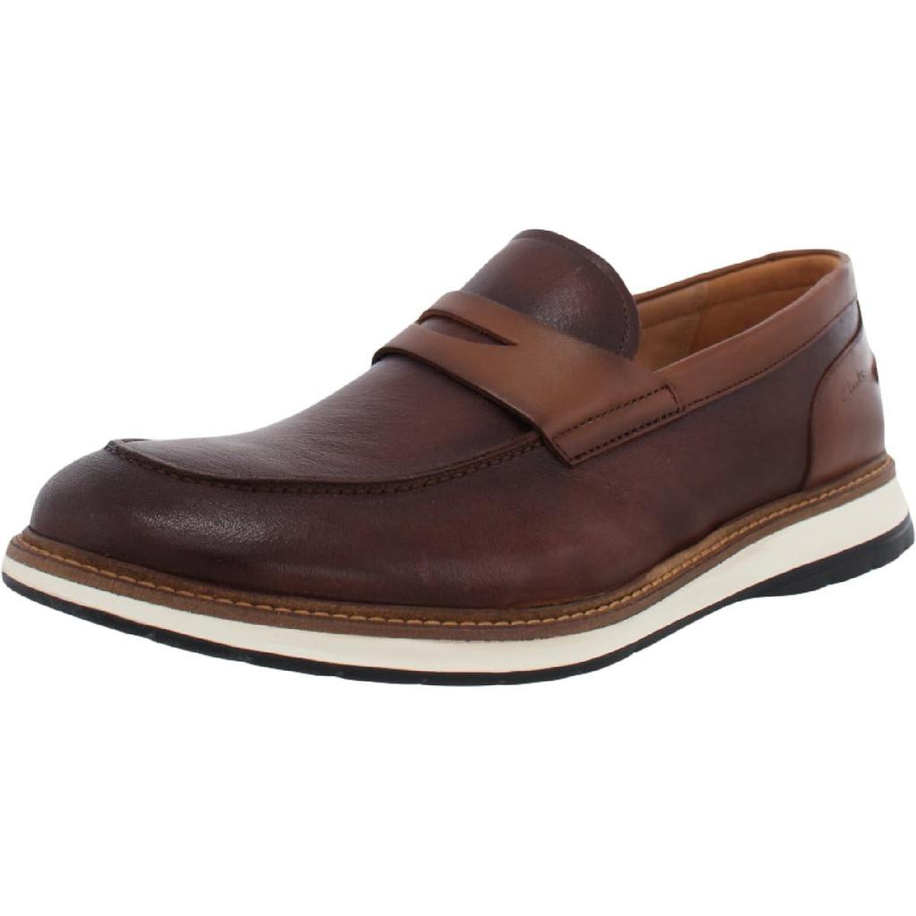 Clarks Mens Chantry Penny Leather Slip On Penny Loafers商品第1张图片规格展示