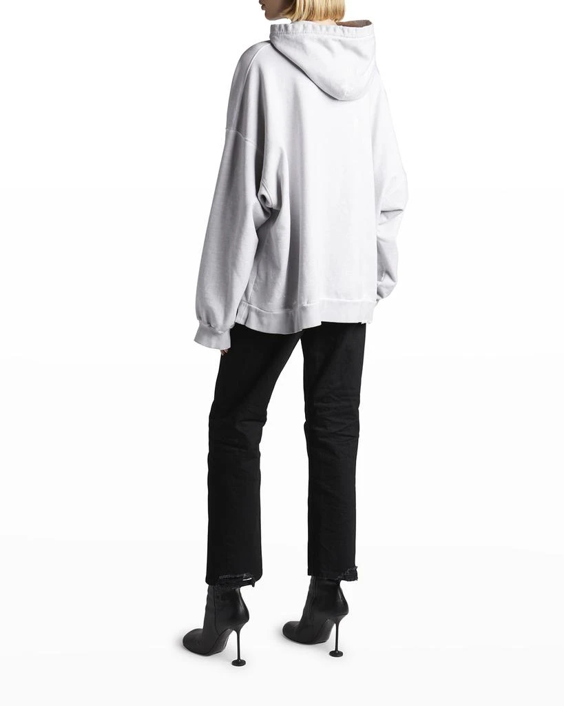 商品Balenciaga|Logo Typographic Distressed Oversized Hoodie,价格¥3024,第4张图片详细描述