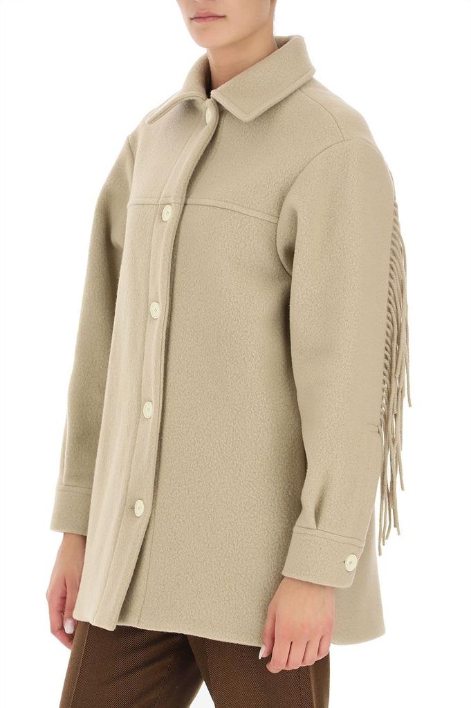 Alysi Women's  Beige Wool Coat商品第3张图片规格展示