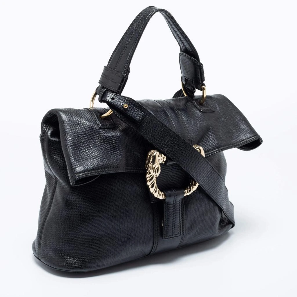 商品[二手商品] BVLGARI|Bvlgari Black Textured Leather Leoni Shoulder Bag,价格¥6767,第3张图片详细描述