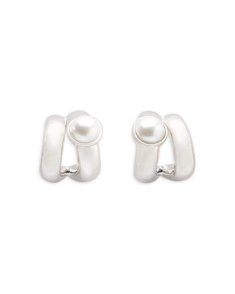 商品Kate Spade|Keep Sparkling Imitation Pearl Double Huggie Hoop Earrings,价格¥573,第1张图片