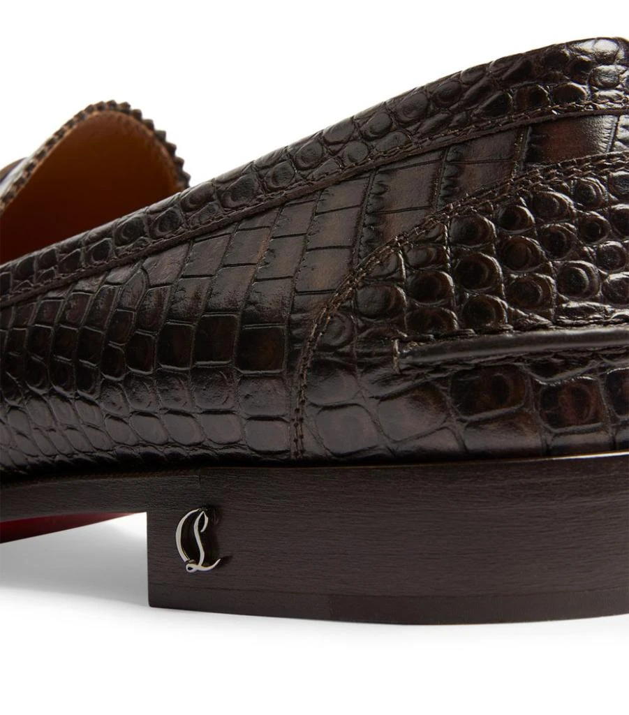 Croc-Effect No Penny Loafers 商品