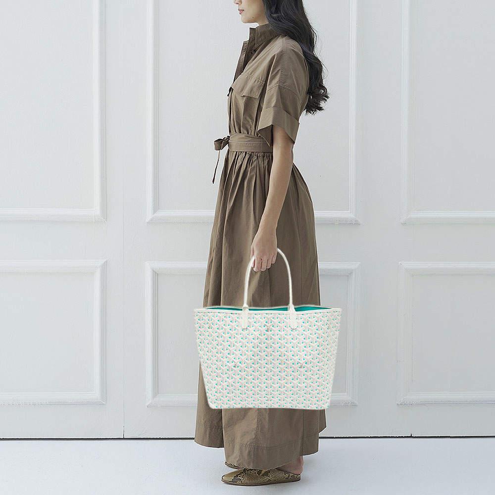 Goyard White Goyardine Coated Canvas and Leather Saint Louise Claire Voie PM Tote商品第2张图片规格展示