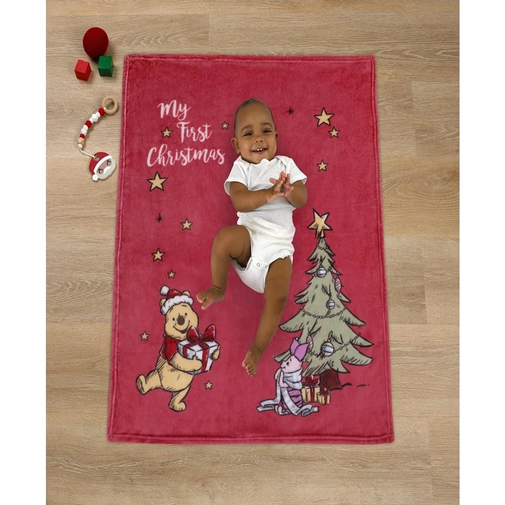 商品Disney|Winnie the Pooh My First Christmas Photo Op Baby Blanket,价格¥366,第3张图片详细描述