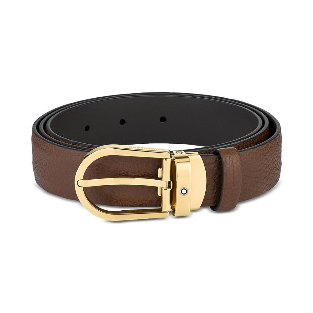 商品MontBlanc|Men's Horseshoe Buckle Leather Belt,价格¥2926,第1张图片