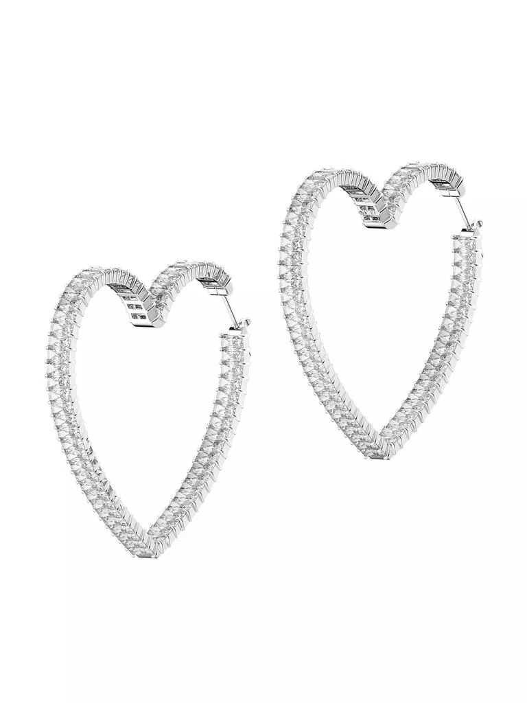 商品Swarovski|Matrix Rhodium-Plated & Crystal Large Heart Hoop Earrings,价格¥1839,第2张图片详细描述