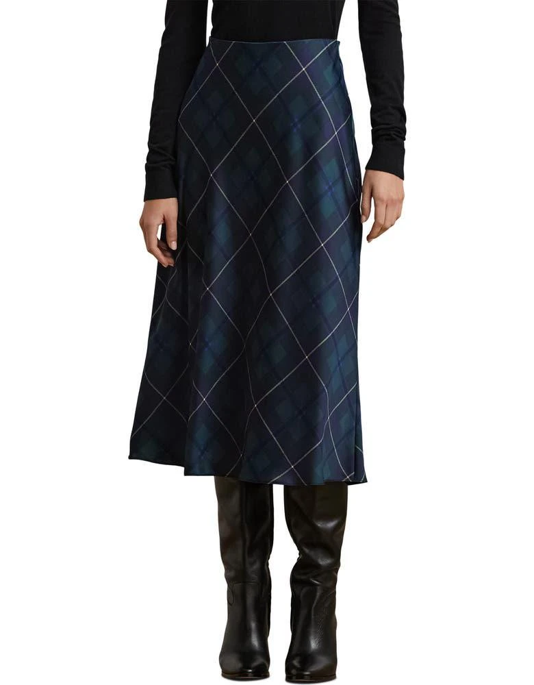 商品Ralph Lauren|Plaid Satin Charmeuse Skirt,价格¥876,第1张图片