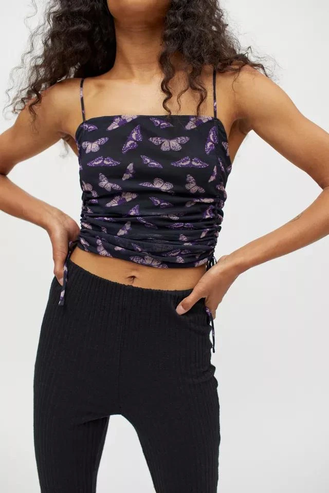 商品Urban Outfitters|UO Tasmin Mesh Ruched Cropped Cami,价格¥75,第1张图片