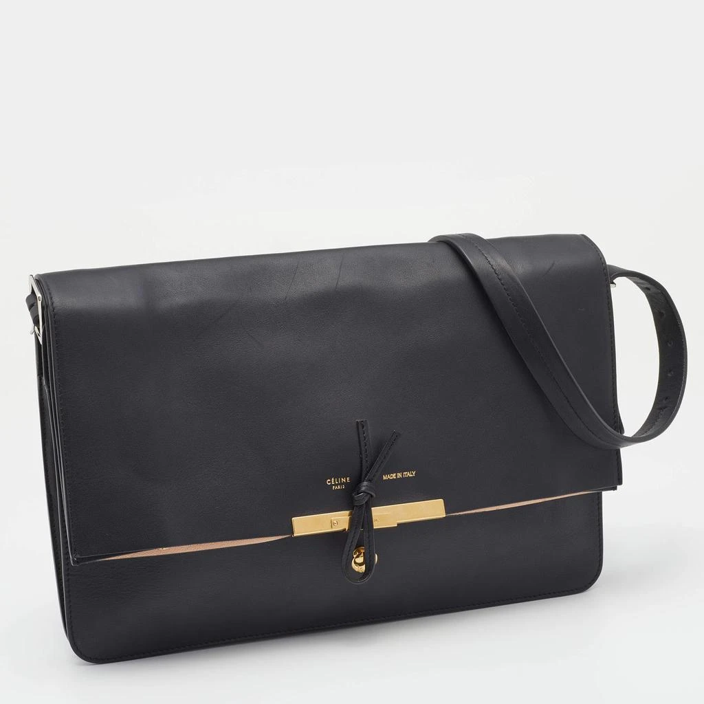 商品[二手商品] Celine|Celine Black Leather Clasp Flap Shoulder Bag,价格¥5583,第3张图片详细描述