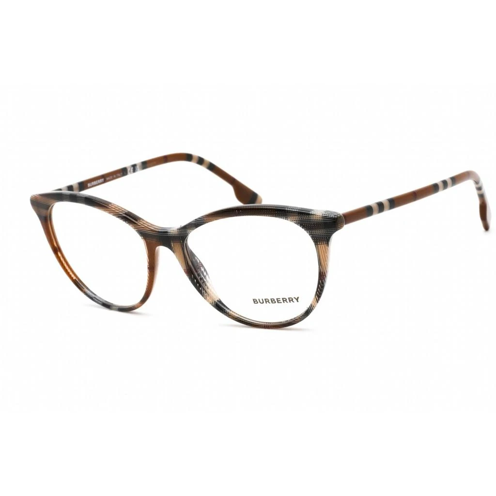 商品Burberry|Burberry Women's Eyeglasses - Check Brown Plastic Cat Eye Shape Frame | 0BE2325 4005,价格¥846,第1张图片