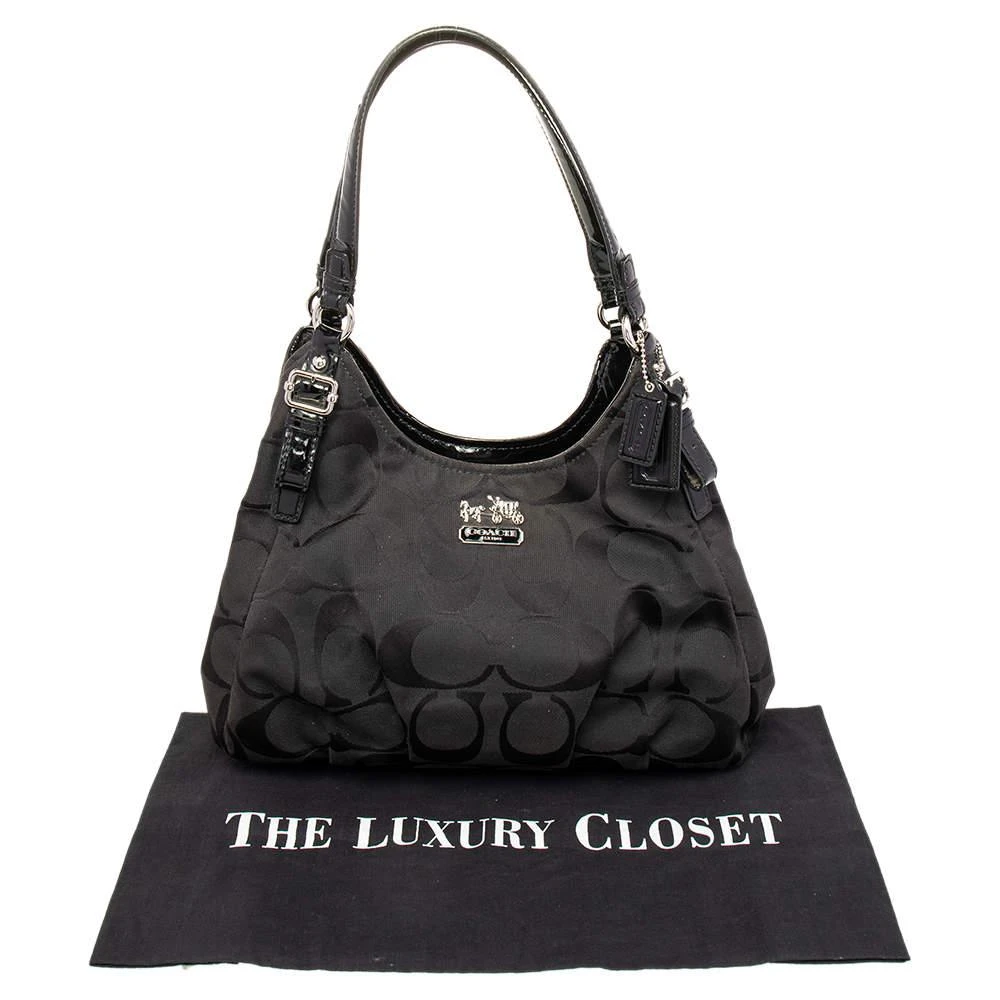 Coach Black Op Art Signature Canvas and Leather Madison Abigail Tote 商品
