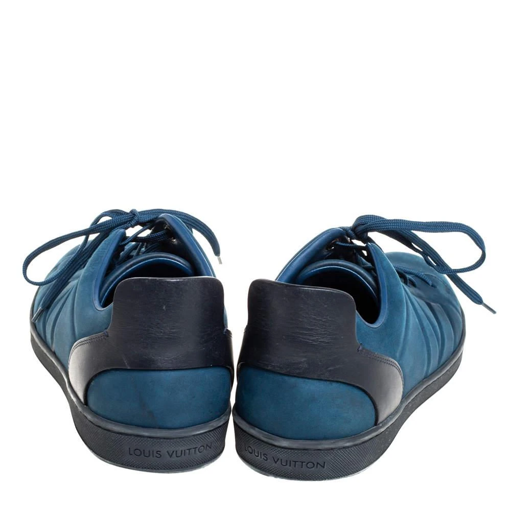 商品[二手商品] Louis Vuitton|Louis Vuitton Blue/Black Nubuck And Leather Low Top Sneakers Size 43,价格¥3434,第5张图片详细描�述