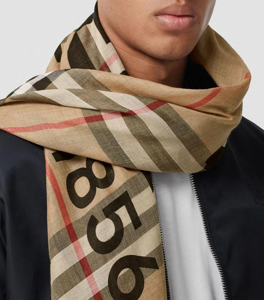 商品Burberry|Horseferry Print Check Scarf,价格¥3421,第3张图片详细描述