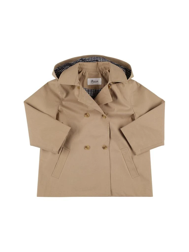 商品Bonpoint|Cotton Gabardine Trench Coat W/hood,价格¥1262,第1张图片