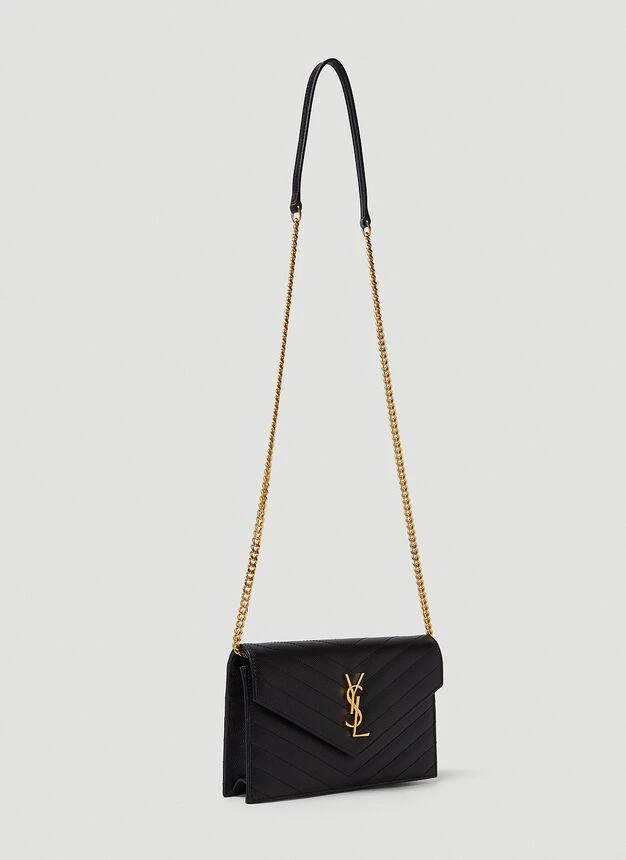 商品Yves Saint Laurent|Logo Plaque Shoulder Bag in Black,价格¥12622,第2张图片详细描述