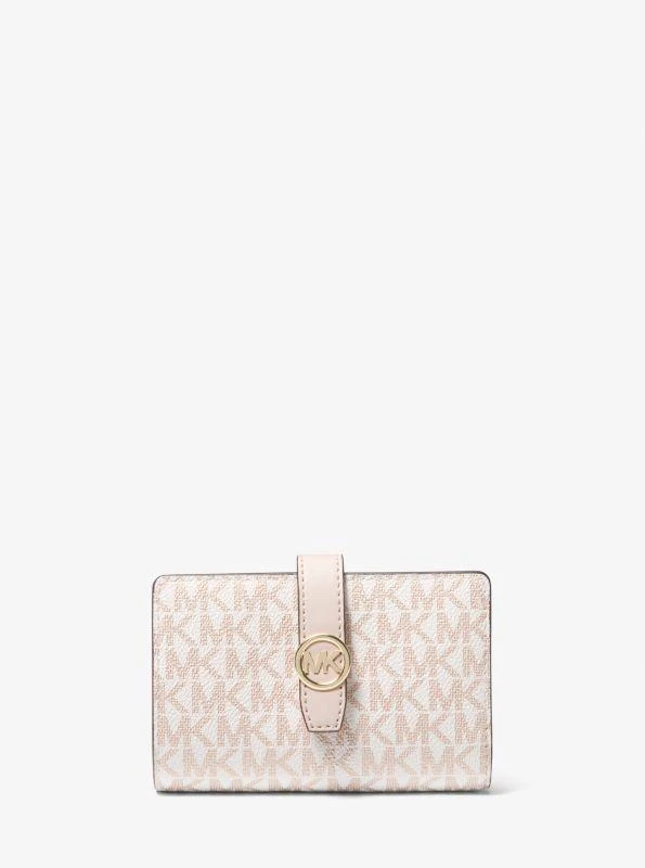 商品Michael Kors|Greenwich Medium Signature Logo Zip-Around Wallet,价格¥381,第1张图片