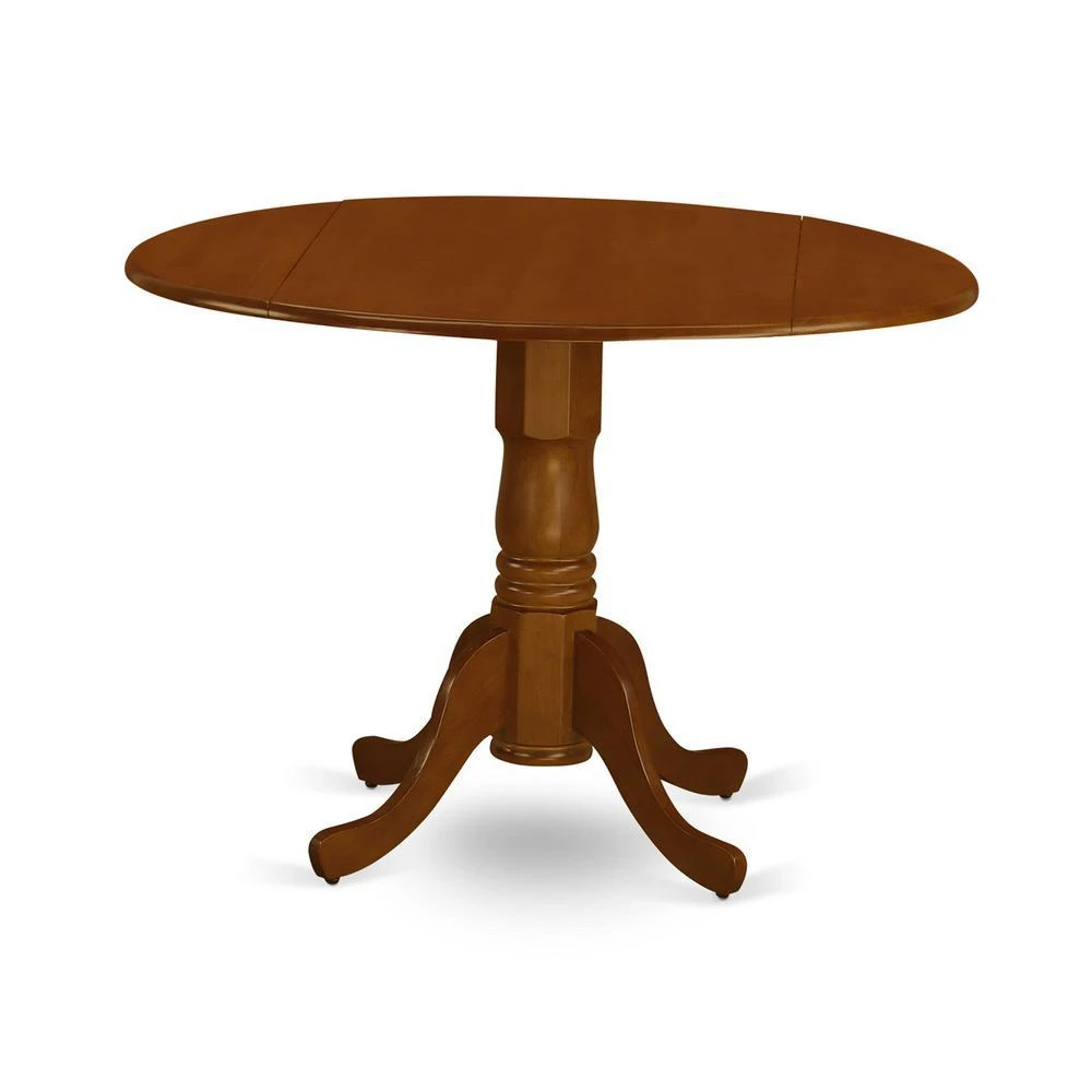 商品East West Furniture|DLPL5-SBR-C 5 PC Kitchen nook Dining set-round Table plus 4 dinette Chairs,价格¥5752,第3张图片详细描述