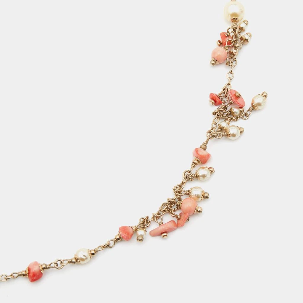 Chanel Gold Tone Faux Pearl Chain Necklace 商品