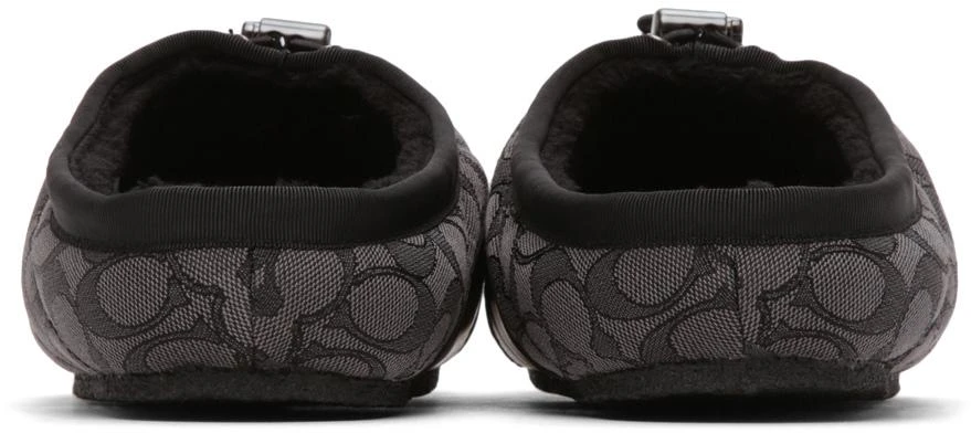 商品Coach|Black Signature Jacquard Slippers,价格¥491,第4张图片详细描述