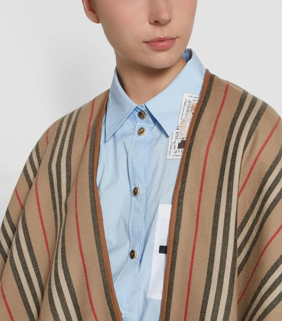商品Burberry|Wool Icon Stripe Cape,价格¥7263,第4张图片详细描述