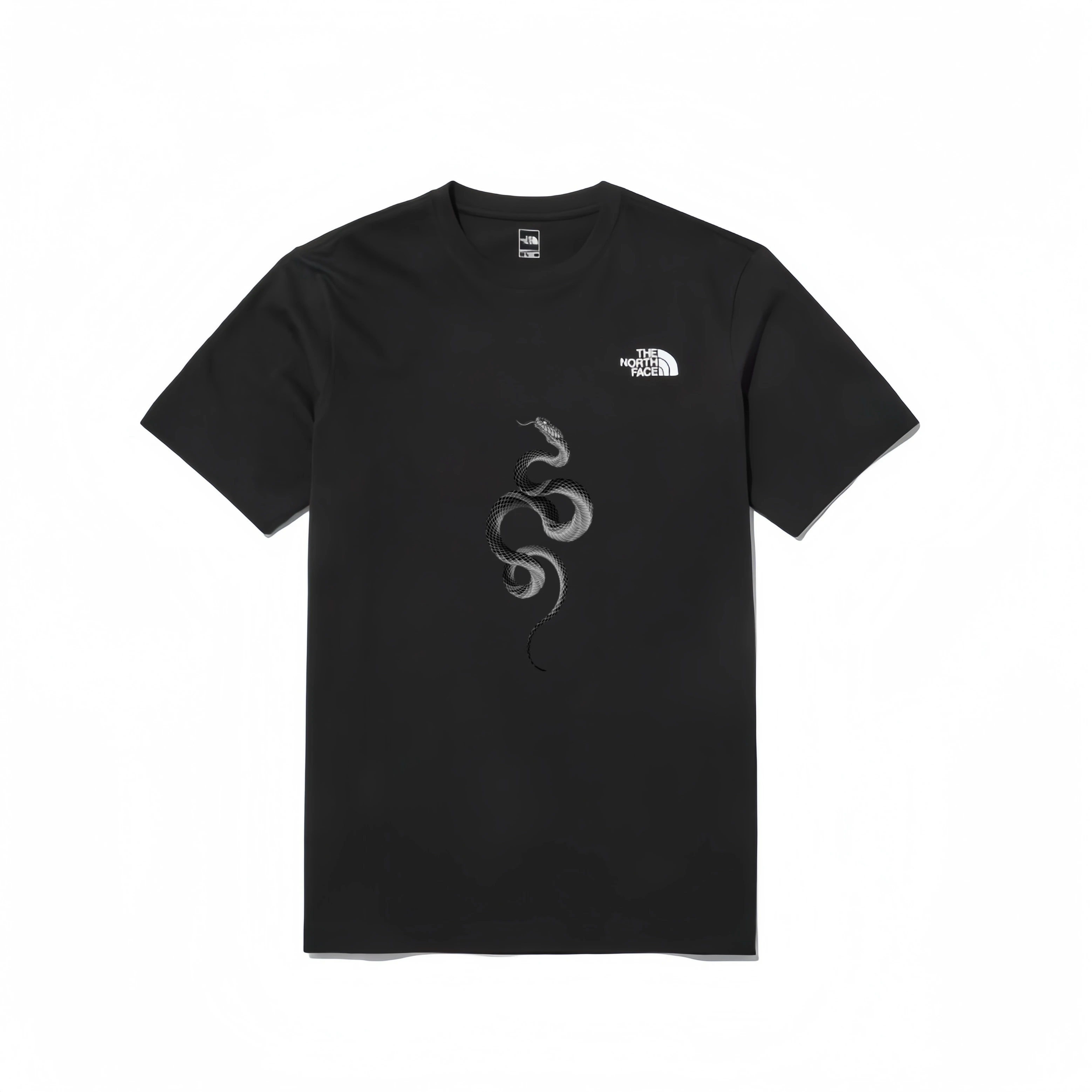 商品[国内直发] The North Face|【定制服装】北面 黑蛇灵魂祭祀字母logo印花美式复古套头短袖T恤 男女同款 黑色,价格¥495,第1张图片