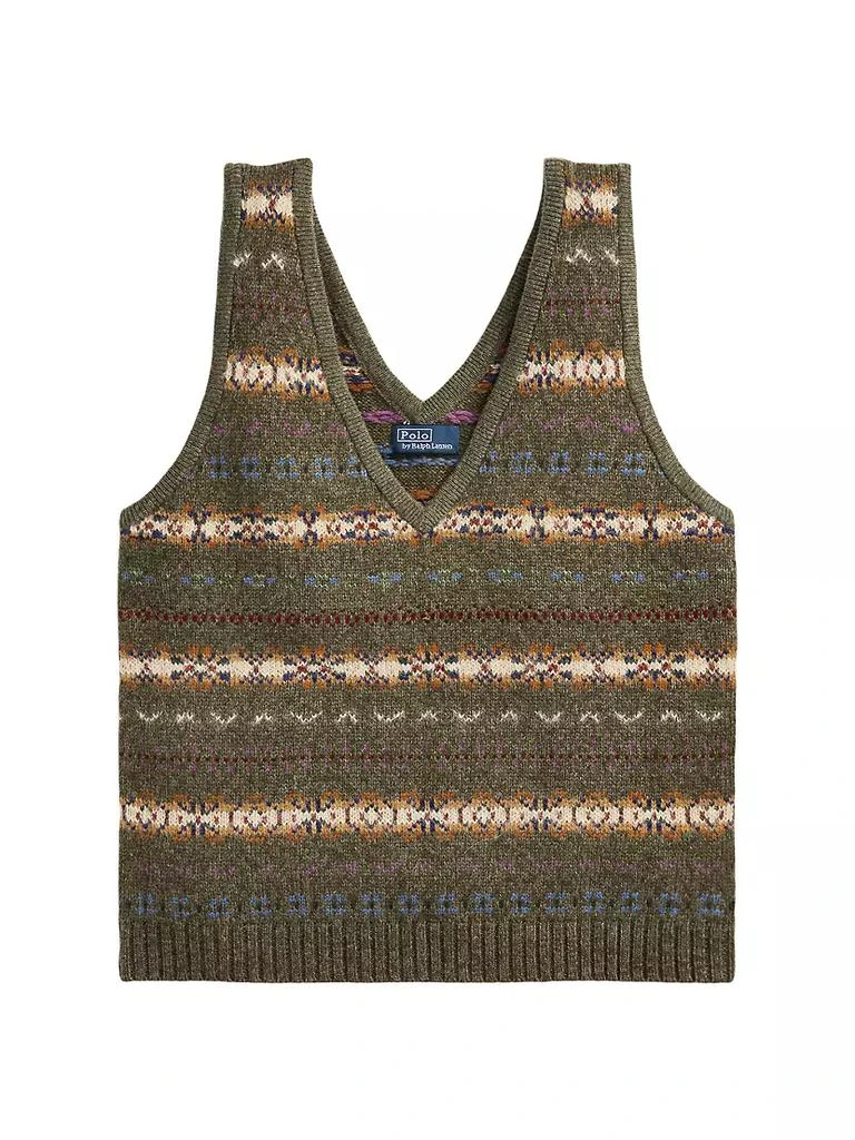 商品Ralph Lauren|V-Neck Fair Isle-Inspired Wool-Blend Tank,价格¥2010,第1张图片