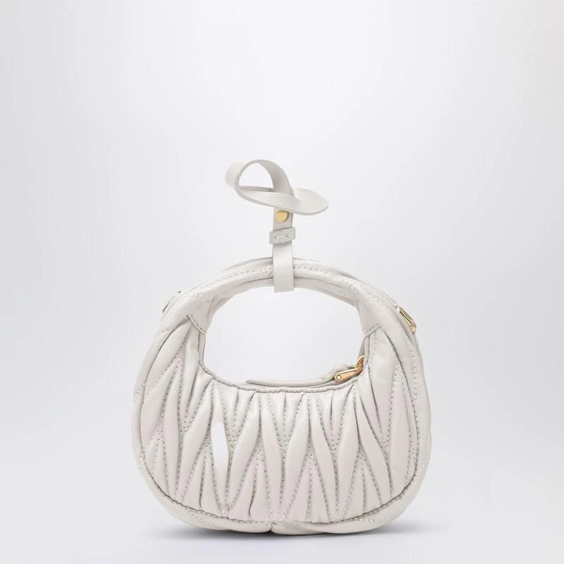 商品Miu Miu|Wander white mini Hobo pouch,价格¥6303,第3张图片详细描述