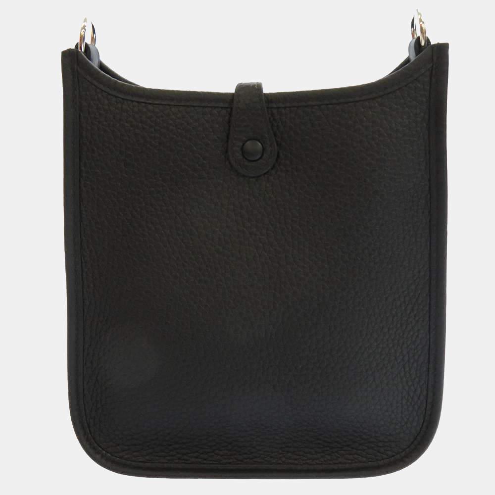 商品Hermes|Hermes Black Taurillon Clemence Leather Evelyne Amazon TPM Shoulder Bag,价格¥27579,第5张图片详细描述