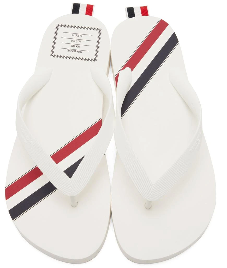 商品Thom Browne|White RWB Stripe Flip-Flops,价格¥684,第5张图片详细描述