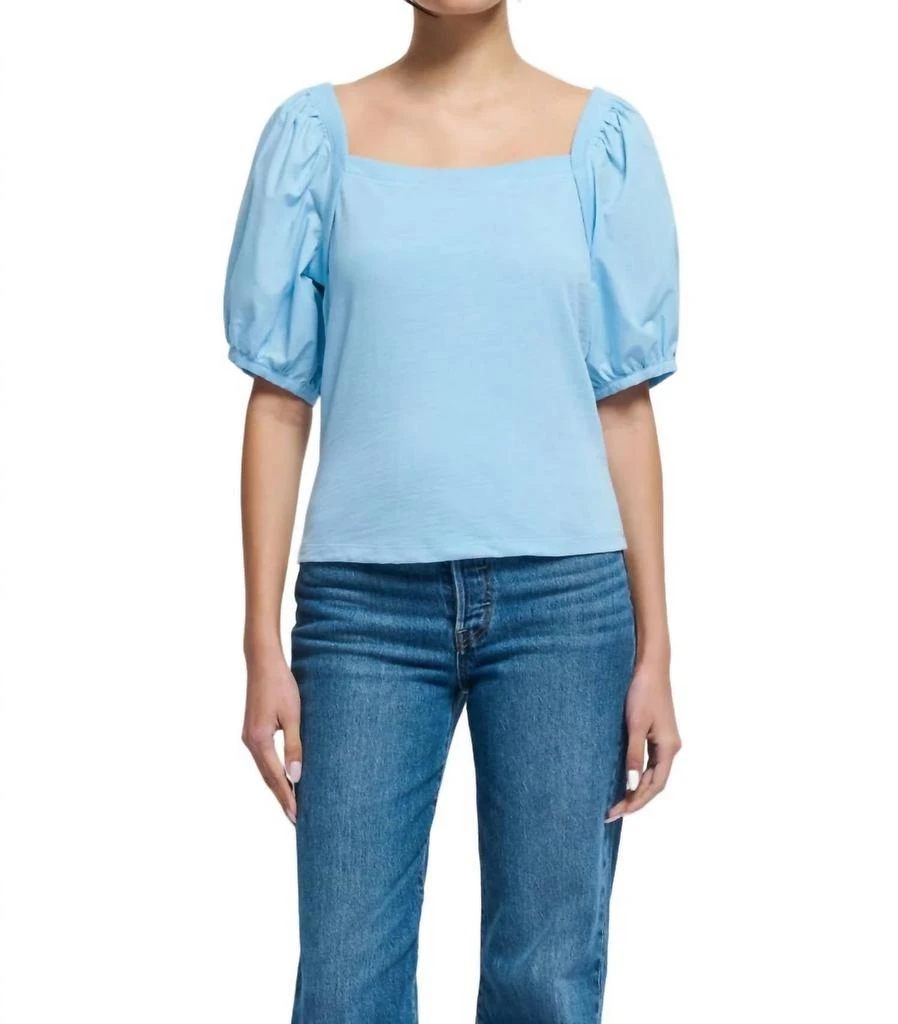 商品Nation LTD|Maya Puff Sleeve Top In Powder Blue,价格¥723,第1张图片