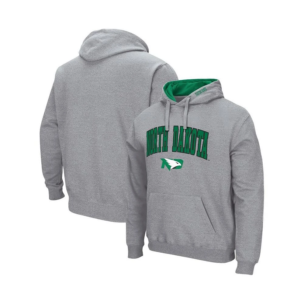 商品Colosseum|Men's Heathered Gray North Dakota Arch and Logo Pullover Hoodie,价格¥248,第1张图片