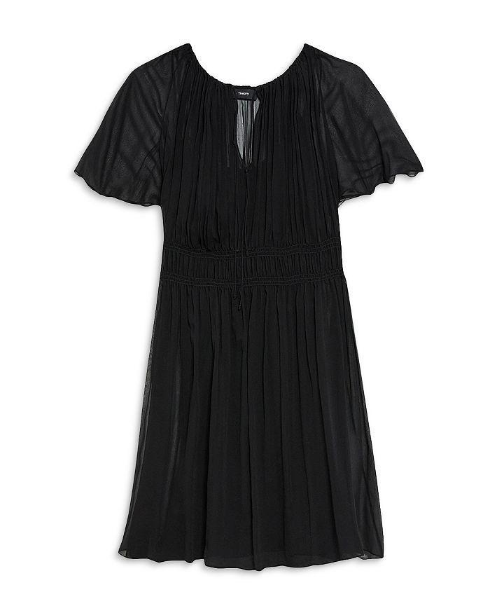 商品Theory|Silk Chiffon Flutter Sleeve Dress,价格¥817,第6张图片详细描述
