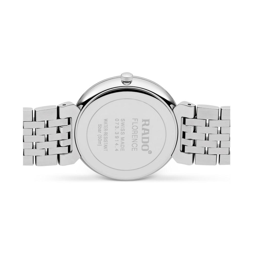 商品Rado|Women's Swiss Florence Classic Diamond Accent Stainless Steel Bracelet Watch 38mm,价格¥7265,第4张图片详细描述