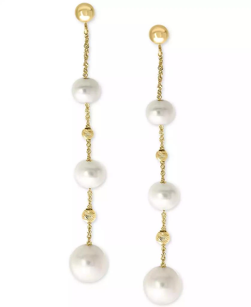 商品Effy|EFFY® Cultured Freshwater Pearl (5-8mm) Linear Drop Earrings in 14k Gold,价格¥1403,第3张图片详细描述