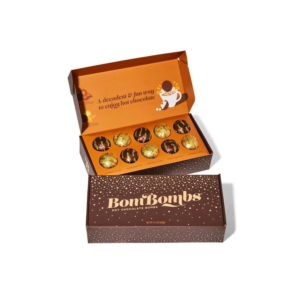 商品Thoughtfully|BomBombs Hot Cocoa Bomb Fudge Brownie and Caramel Candy Hot Chocolate Bombs Gift Set, Set of 10,价格¥298,第1张图片