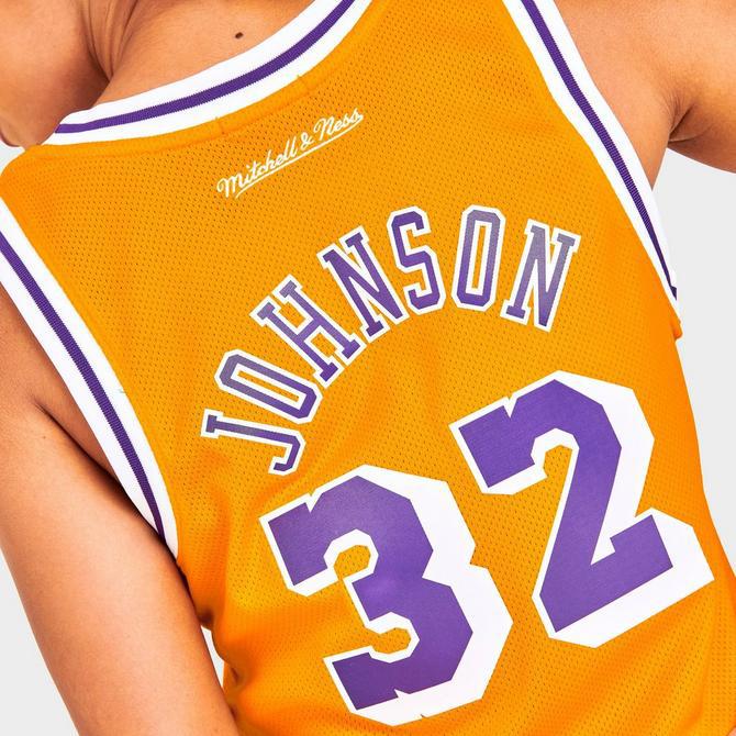 Women's Mitchell & Ness Los Angeles Lakers NBA Magic Johnson Crop Tank商品第4张图片规格展示