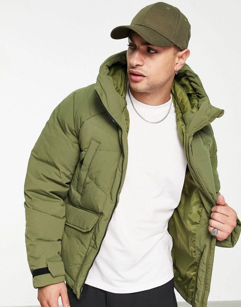 商品Adidas|adidas Outdoor premium down jacket with pockets in khaki,价格¥778,第3张图片详细描述