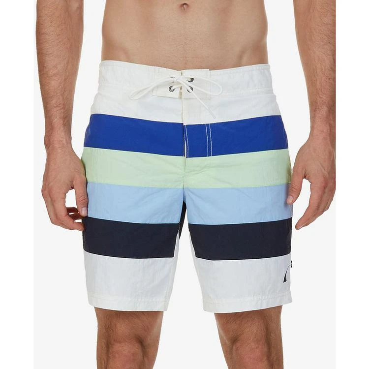 商品Nautica|Men's Quick-Dry Striped 8 1/2" Swim Trunks,价格¥135,第1张图片